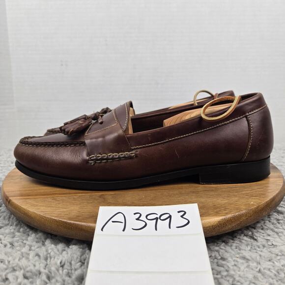 G.H. Bass Mens 11D Brown Leather Casual Lifestyle Office Daily Tassel Loafer main image 4
